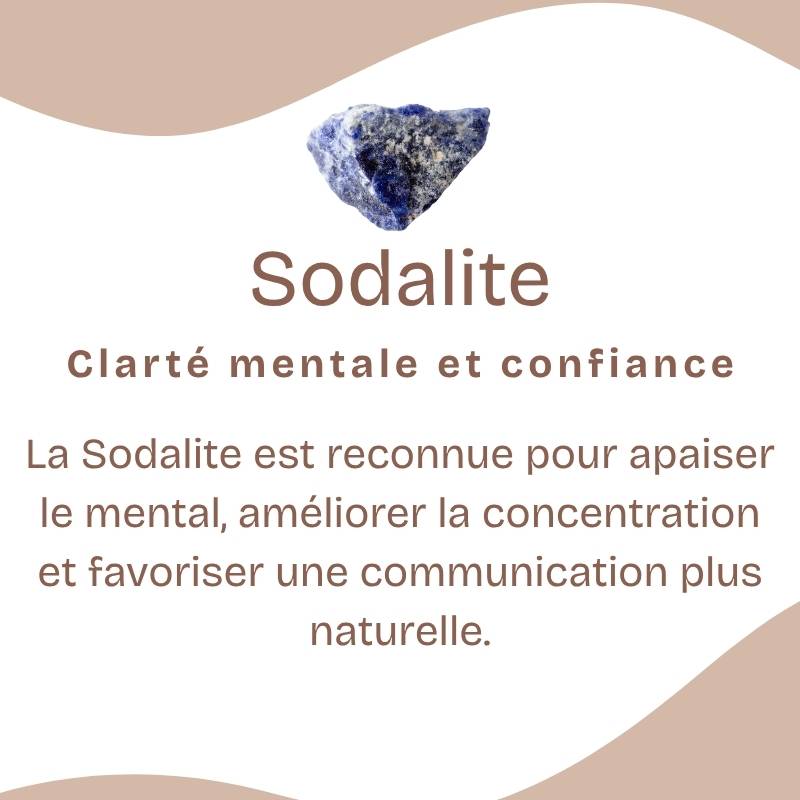Bracelet "Maîtrise" en Sodalite (Coeur en Quartz)