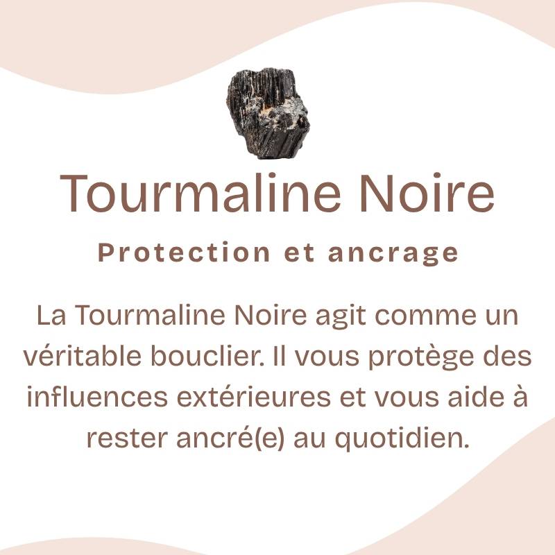 Bracelet "Absorption" en Tourmaline Noire (Coeur en Quartz)