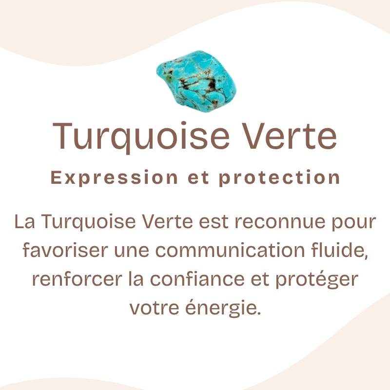 Bracelet roulé "Positif" en Turquoise Verte