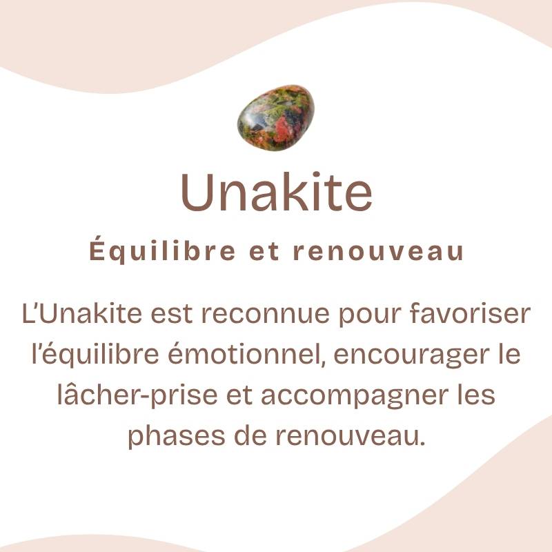 Galet "Apprentissage" en Unakite