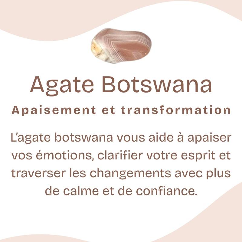 Porte-Clés "Chance" en Agate du Botswana