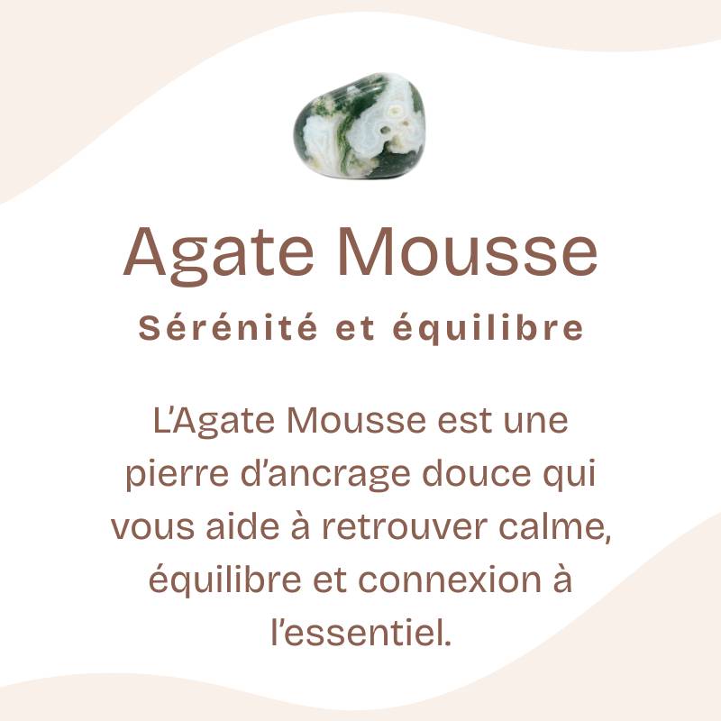 Bracelet roulé "Courage" en Agate Mousse