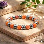 Bracelet "Anti-Fatigue" Mix en Cornaline & Hématite