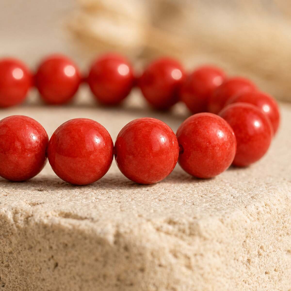 Bracelet "Intuition" en Corail Rouge
