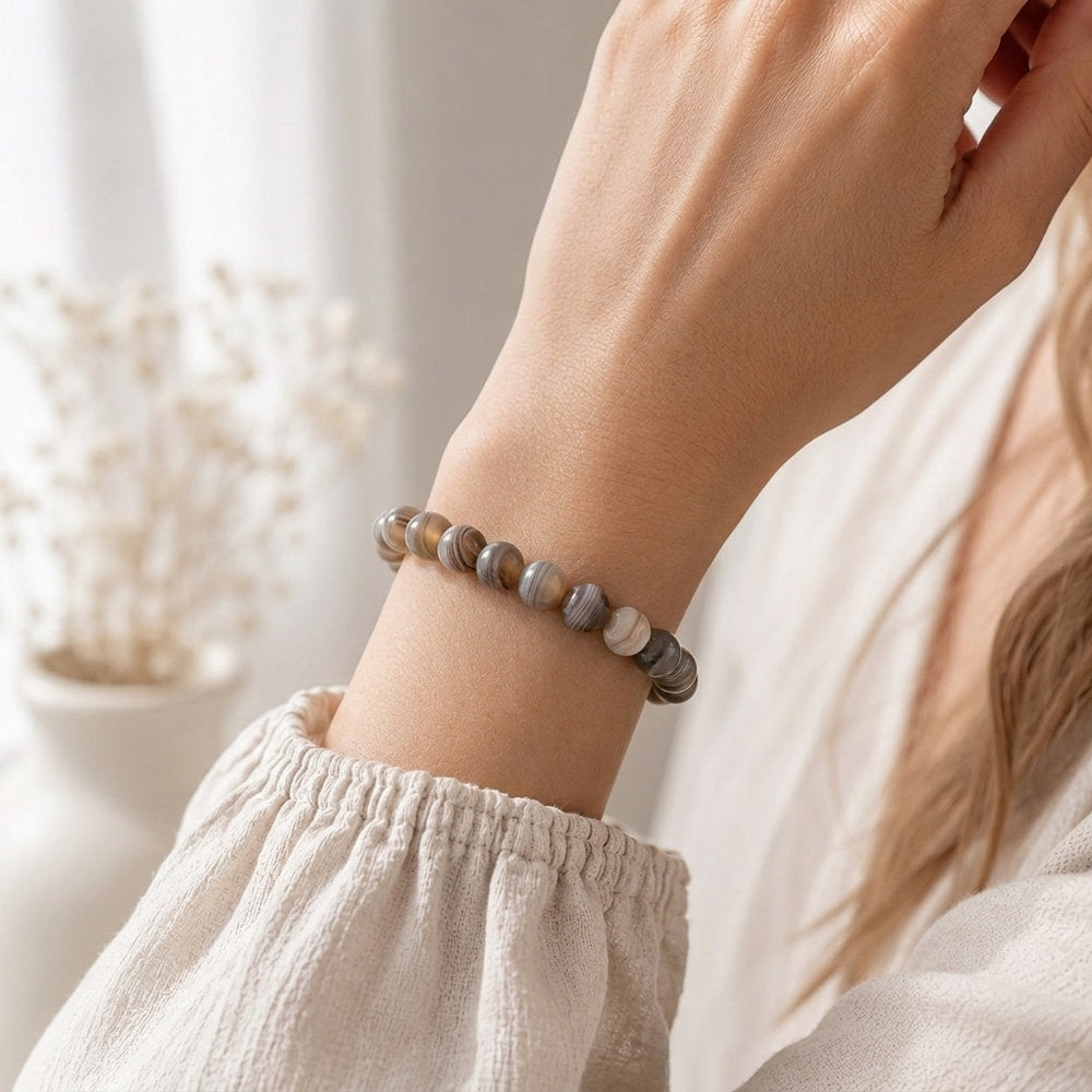 Bracelet "Chance" en Agate du Botswana