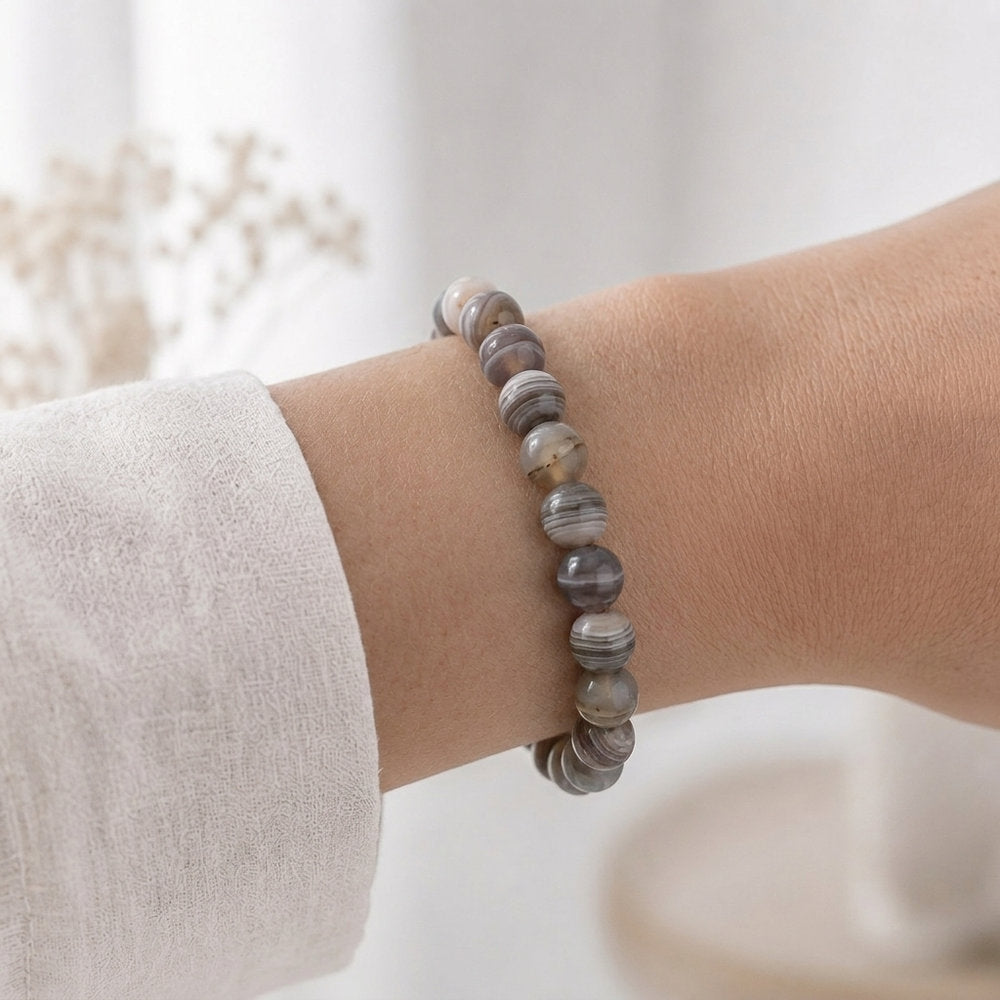 Bracelet "Chance" en Agate du Botswana