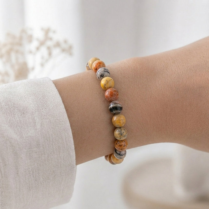 Bracelet "Joie" en Agate Crazy Lace