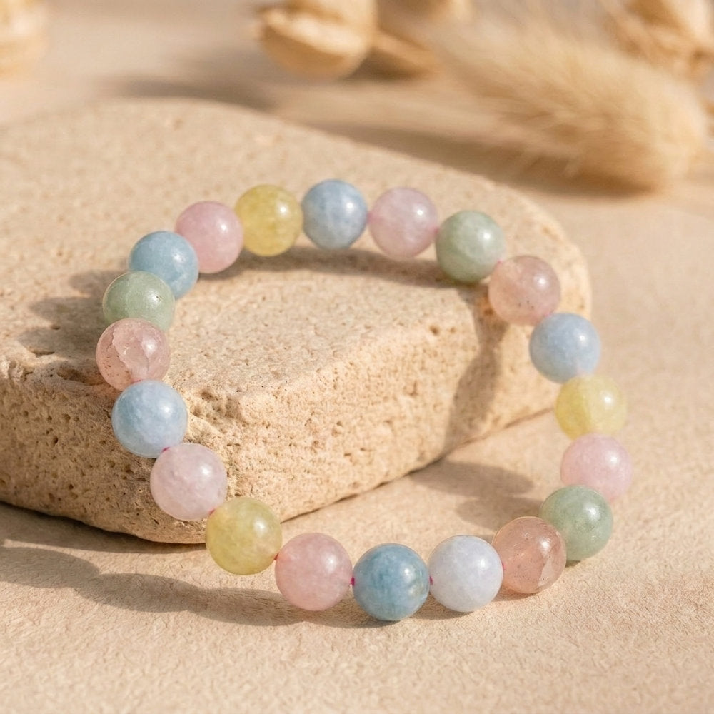 Bracelet "Attirance" en Morganite & Aigue-Marine