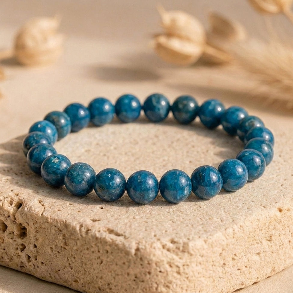 Bracelet "Motivation" en Apatite Bleue