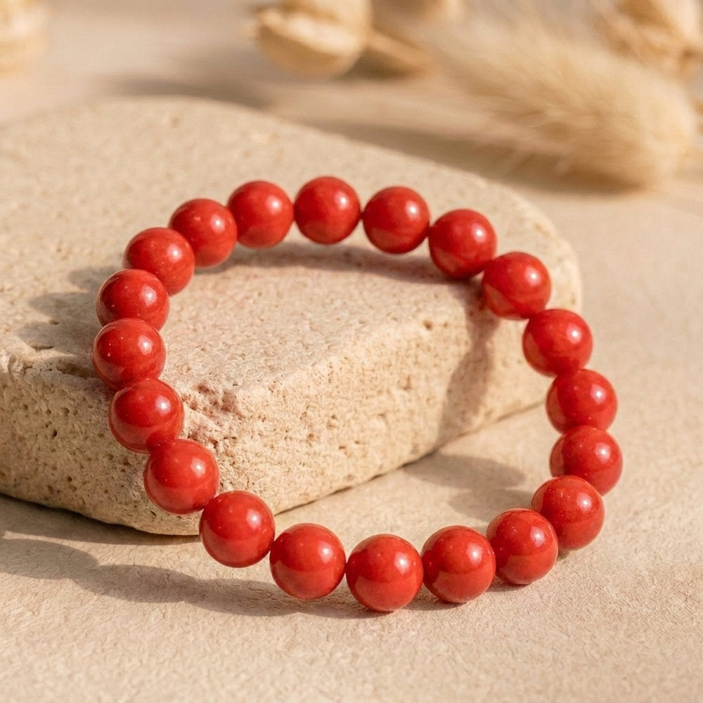 Bracelet "Intuition" en Corail Rouge