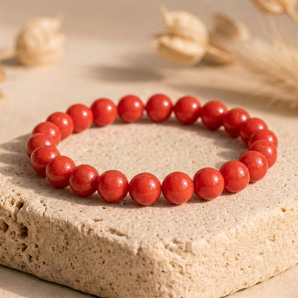 Bracelet "Intuition" en Corail Rouge