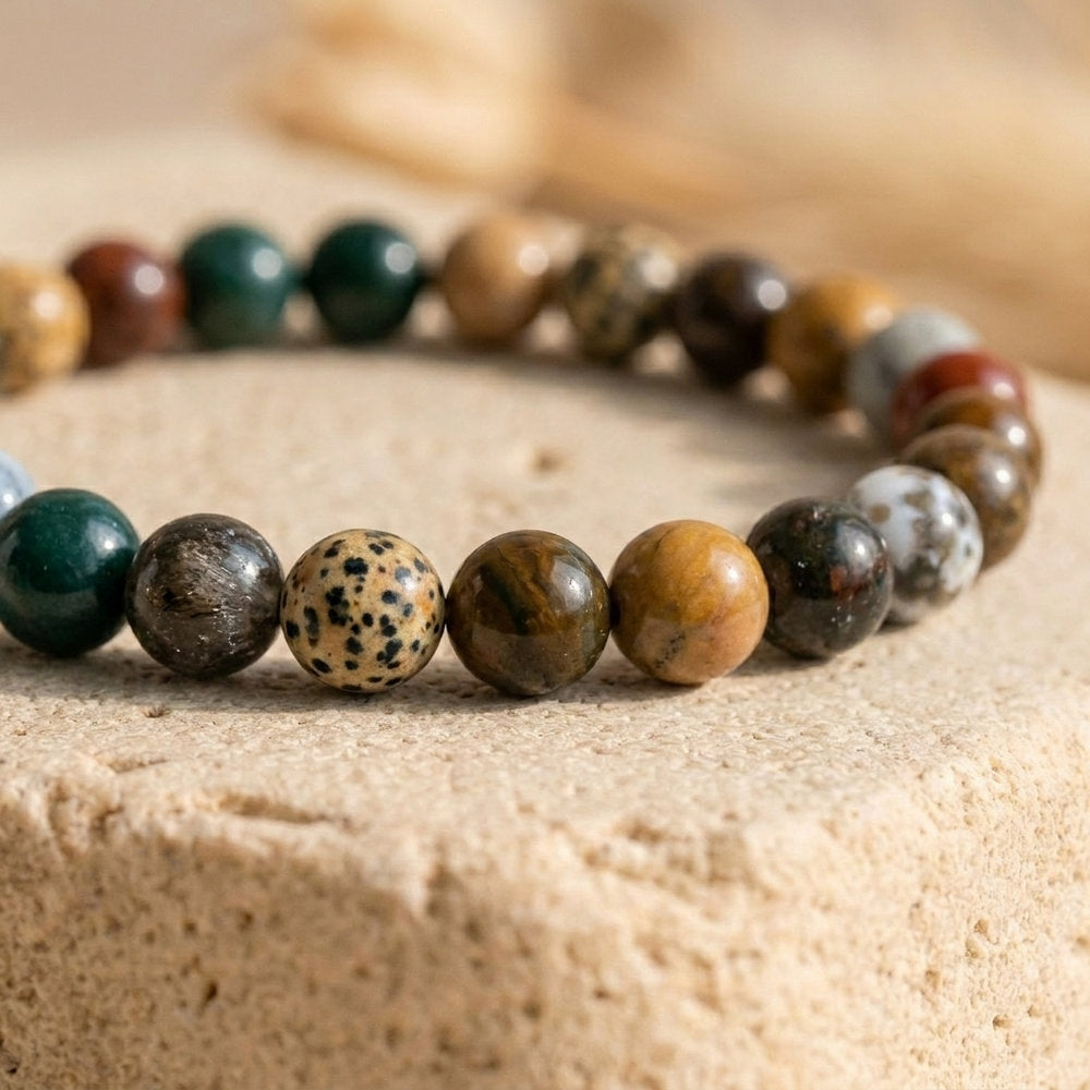 Bracelet "Calme" en Jaspe Océan