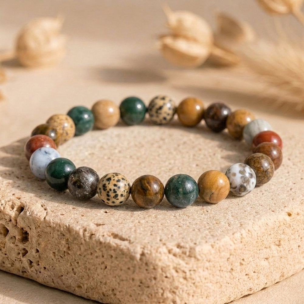 Bracelet "Calme" en Jaspe Océan