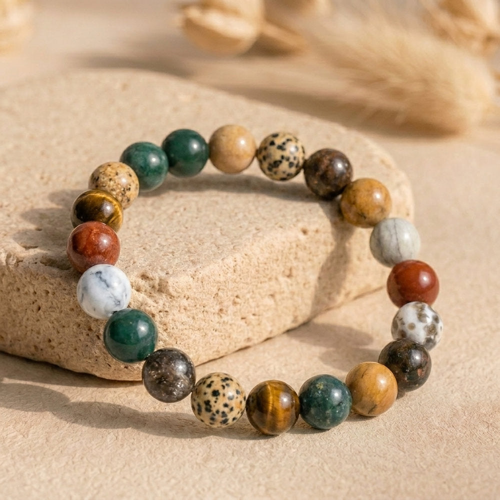Bracelet "Calme" en Jaspe Océan