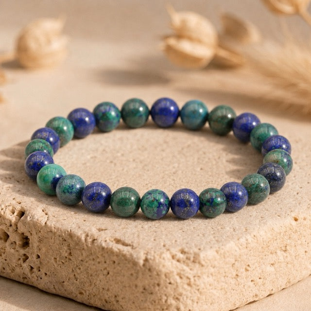 Bracelet "Libération" en Azurite-Malachite