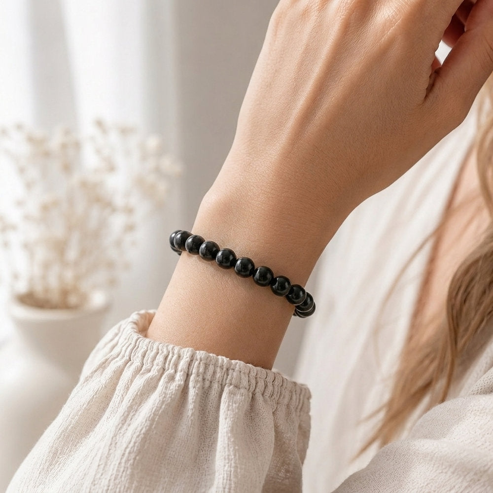 Bracelet "Bouclier" en Obsidienne
