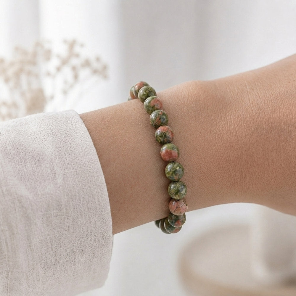 Bracelet "Apprentissage" en Unakite