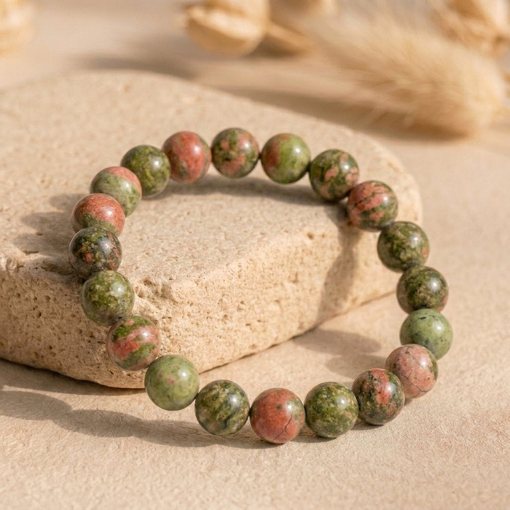 Bracelet "Apprentissage" en Unakite