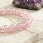 Bracelet "Amour" en Quartz Rose