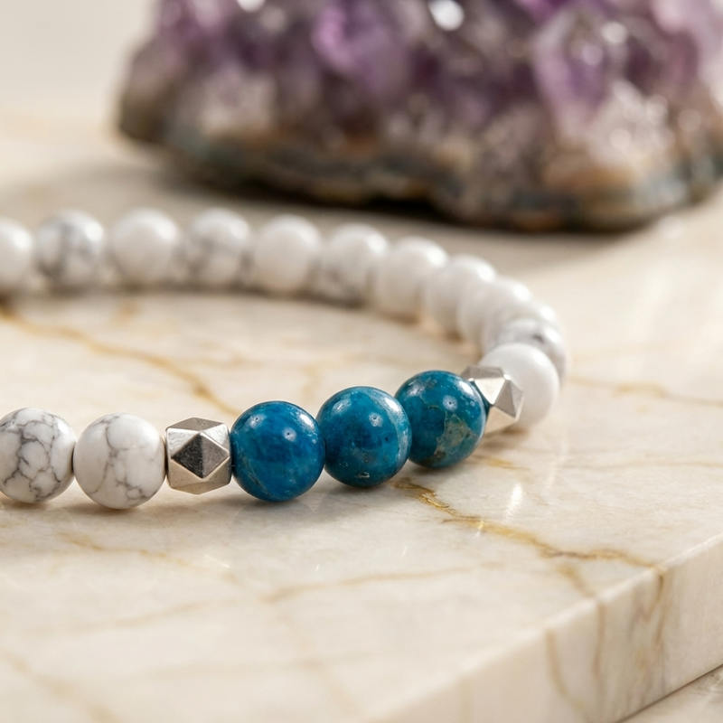 Bracelet "Minceur" En Apatite et Howlite