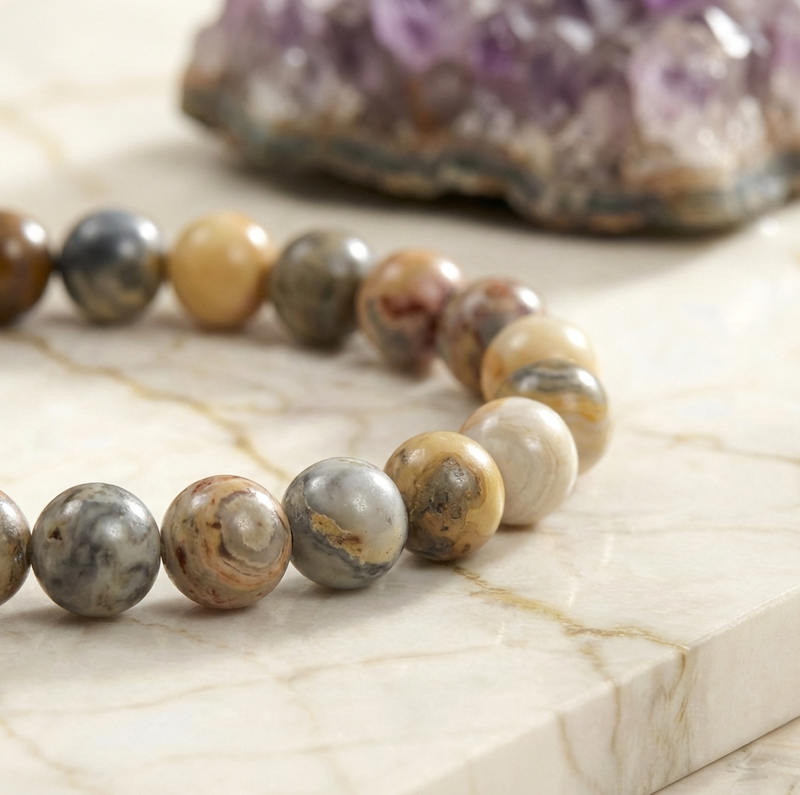 Bracelet "Joie" en Agate Crazy Lace
