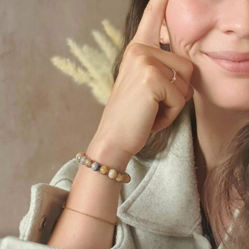 Bracelet "Joie" en Agate Crazy Lace