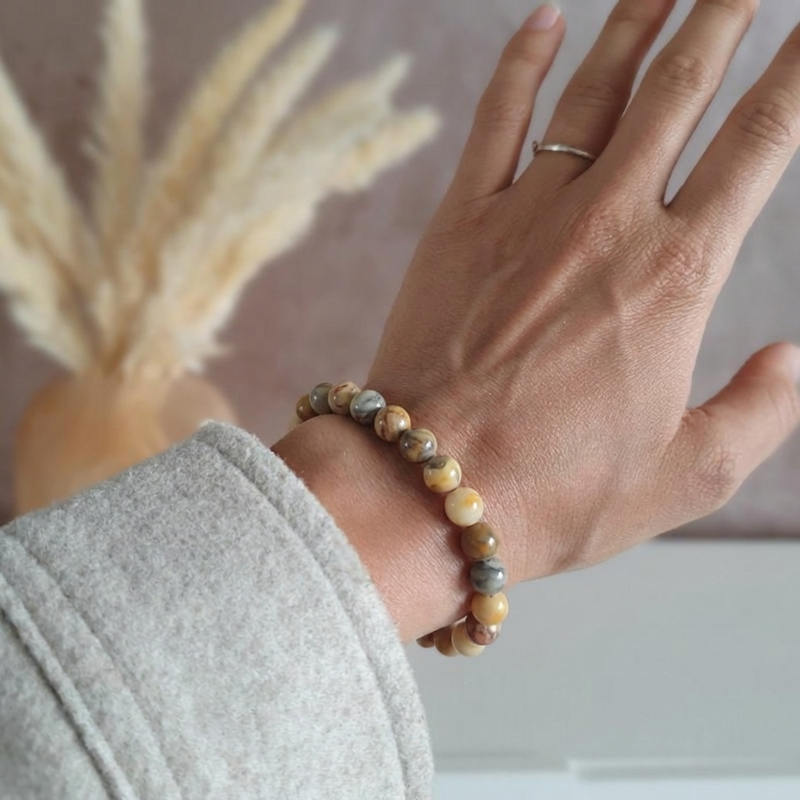 Bracelet "Joie" en Agate Crazy Lace