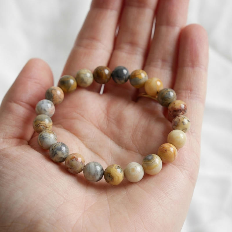 Bracelet "Joie" en Agate Crazy Lace