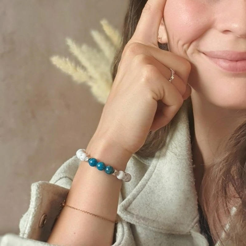 Bracelet "Minceur" En Apatite et Howlite