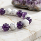 Bracelet "Anti-douleurs" en Howlite & Améthyste