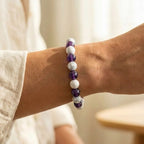 Bracelet "Anti-douleurs" en Howlite et Améthyste