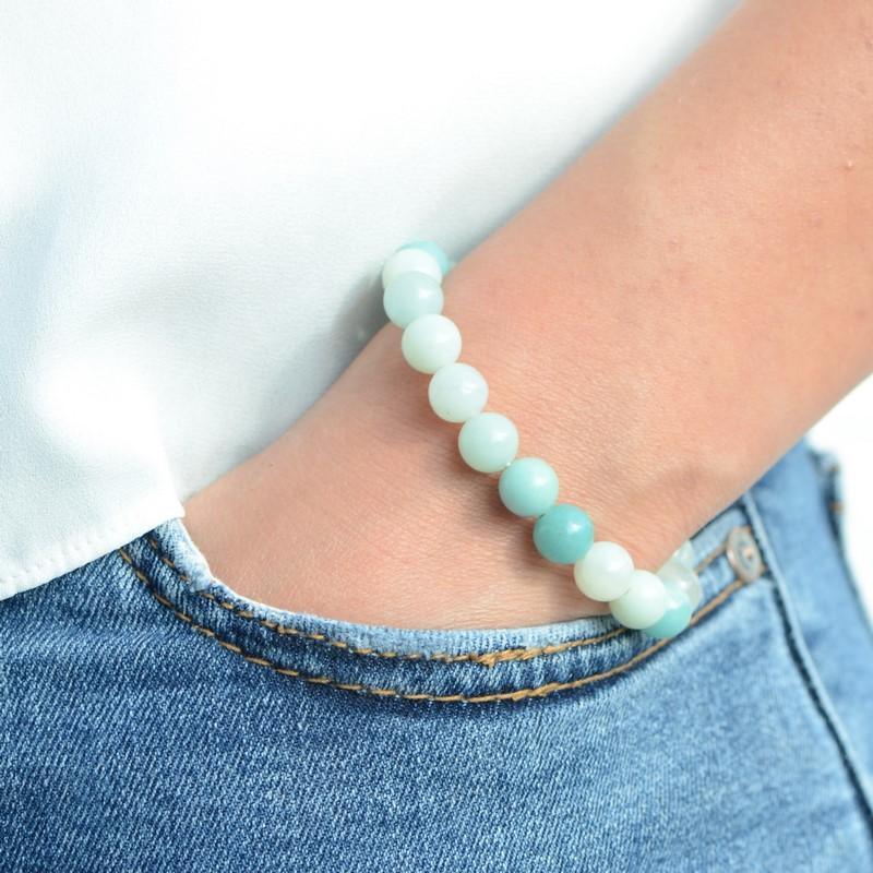 Bracelet "Apaisement" en Amazonite du Brésil - Les Pierres du Bien-Être