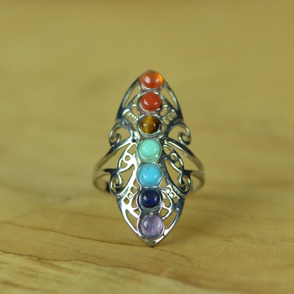 Bague "Alignement des 7 Chakras" (réglable) - lespierresdubienetre