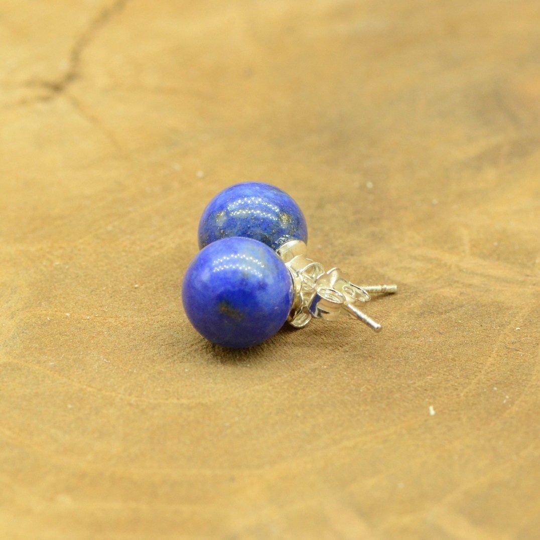 Boucles d'oreilles "Contrôle" en Lapis Lazuli (Argent 925) - lespierresdubienetre