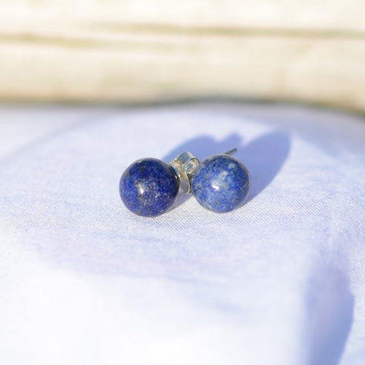 Boucles d'oreilles "Contrôle" en Lapis Lazuli (Argent 925) - lespierresdubienetre