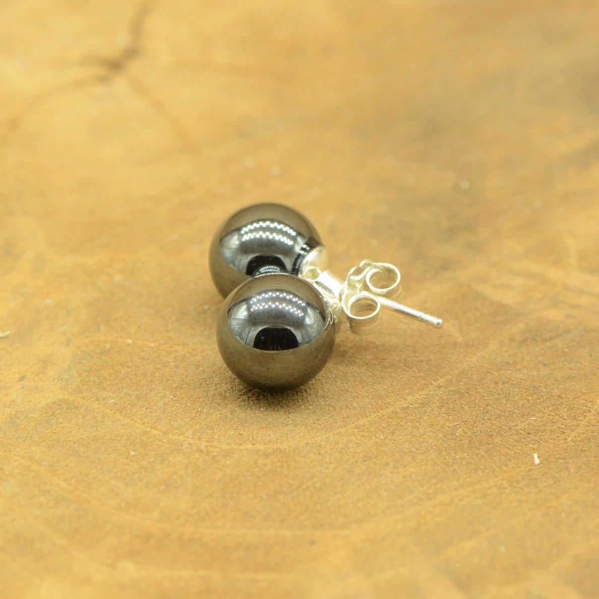 Boucles d'oreilles "Dissipation" en Hématite (Argent 925) - lespierresdubienetre