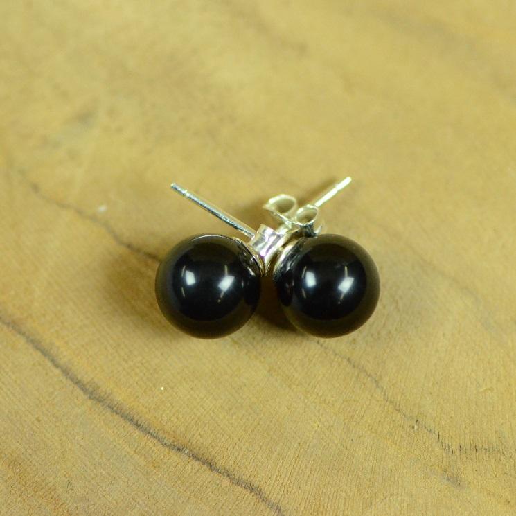 Boucles d'oreilles "Force" en Onyx ( Argent 925 ) - lespierresdubienetre