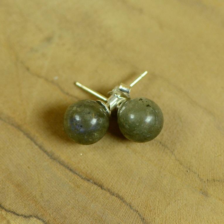 Boucles d'oreilles "Protection" en Labradorite (Argent 925) - lespierresdubienetre