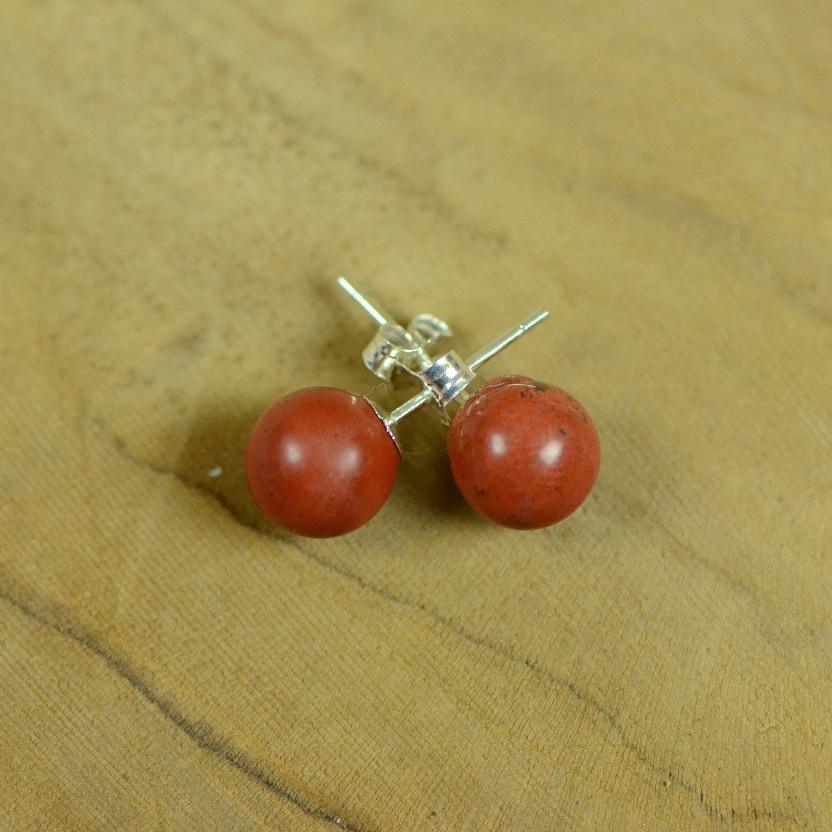 Boucles d'oreilles "Protectrice" en Jaspe Rouge (Argent 925) - lespierresdubienetre