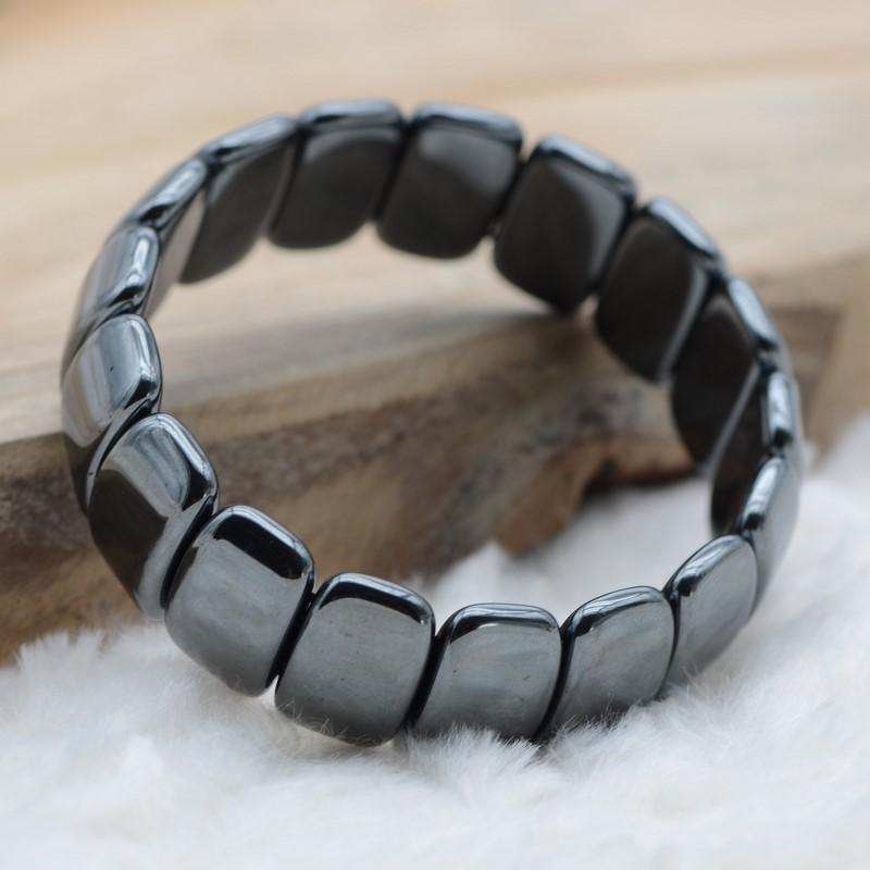 Bracelet à Plaquettes "Dissipation" en Hématite - lespierresdubienetre