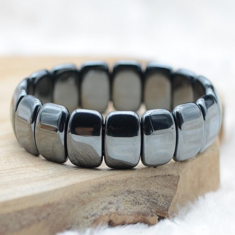 Bracelet à Plaquettes "Dissipation" en Hématite - lespierresdubienetre