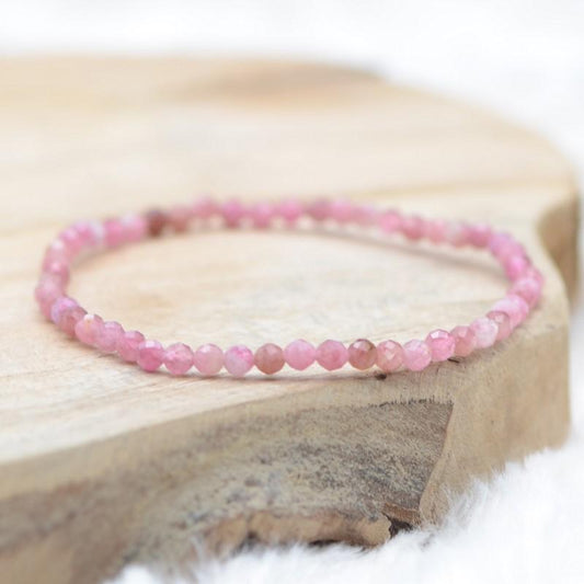 Bracelet "Absorption" en Tourmaline Rose à facettes - lespierresdubienetre