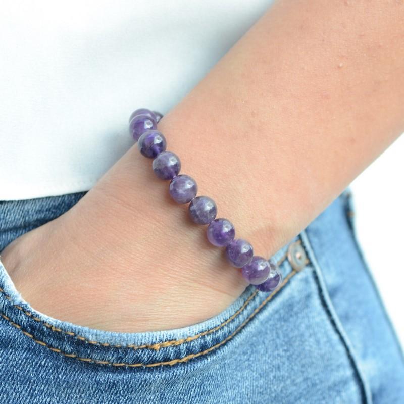 Bracelet "Anti stress" en Améthyste - lespierresdubienetre