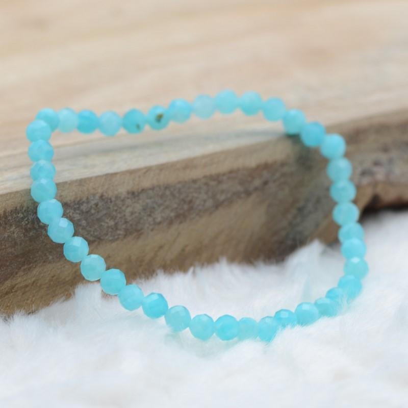 Bracelet "Apaisement" en Amazonite du Brésil à facettes - lespierresdubienetre