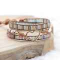 Bracelet Boho "Absorption & Amour" en Tourmaline Rose