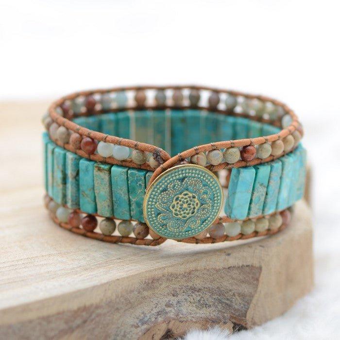 Bracelet Boho "Ciel et Mer" - lespierresdubienetre