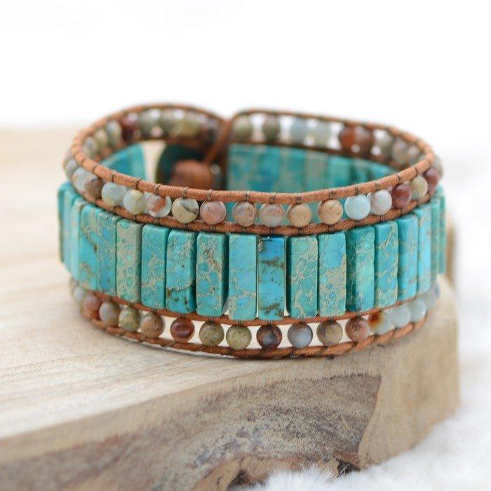 Bracelet Boho "Ciel et Mer" - lespierresdubienetre