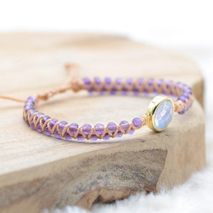 Bracelet Boho "Force et Sagesse" avec de l'opalite - lespierresdubienetre