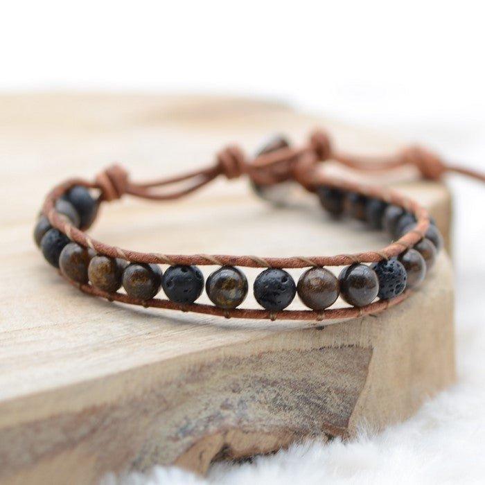 Bracelet Boho "Force et Virilité" - lespierresdubienetre