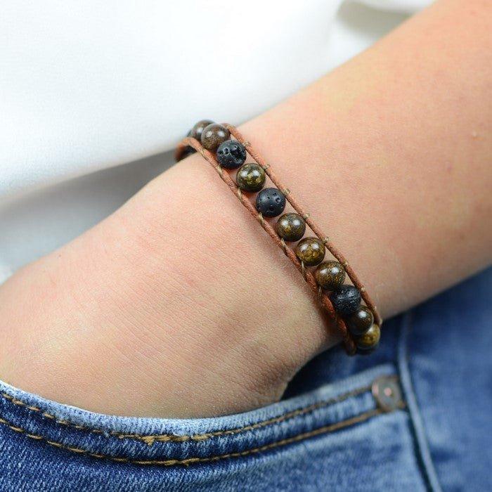 Bracelet Boho "Force et Virilité" - lespierresdubienetre